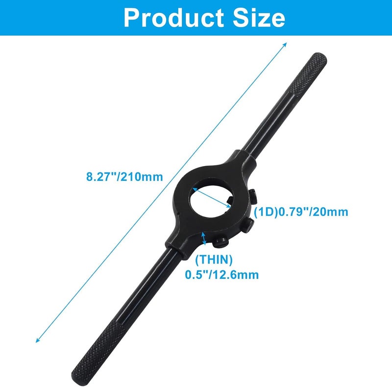 OSVJE 1" Die Round Die Stock Holder, Thread Tap Wrench Steel Body Stock Holder with Additional Screws, Adjustable Removable Handle for Mechanics/Tradespeople - Image 2